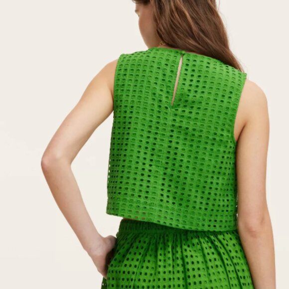 NWT Kate Spade New York x Target Eyelet Shell Tank Top Green - Picture 2 of 6